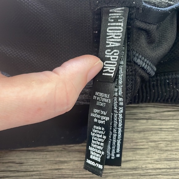 Victoria Secret Sports Bra 38DD Black & Grey - Picture 6 of 6